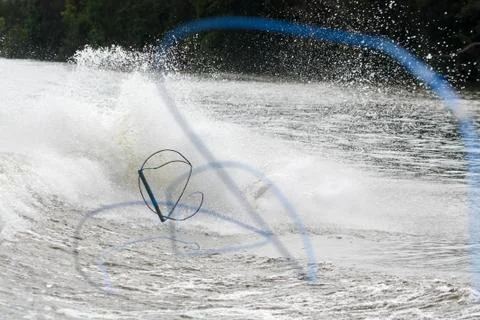 Wakeboarding wipeout Stock Photos
