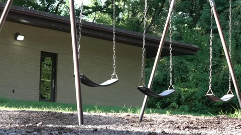 Wakefield Elementary Empty Playground Swings Before Demolishing 4K 스톡 동영상 209335159