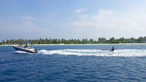 Waker Performing Tricks On Wake Board Stock Footage 125977416