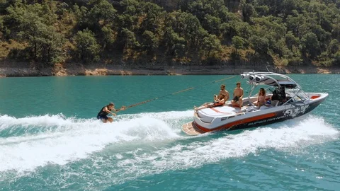 Wakesurfing man Stock Footage 111928180