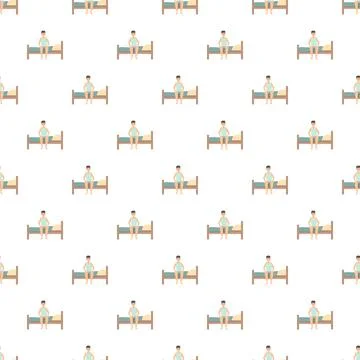 Waking up in bed pattern seamless background Stock Illustration