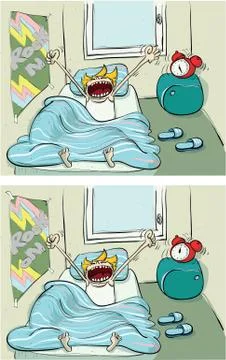 Waking up Differences Visual Game Иллюстрация