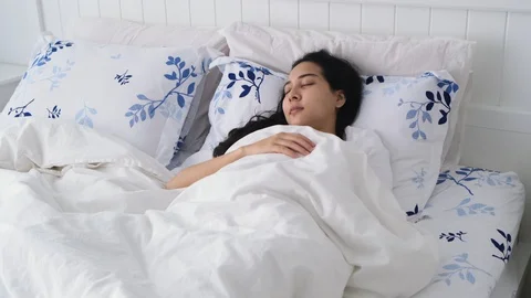 Waking up girl Stock Footage 129554028