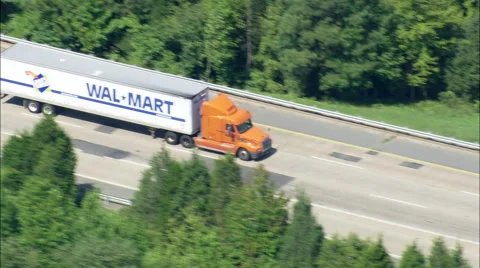 Wal Mart Lorry On Interstate 295 Stock Footage 65387721