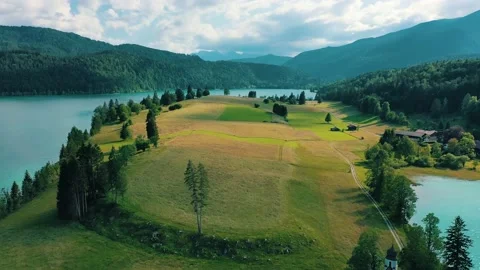 Walchensee in the Alps Stock Footage 195310953