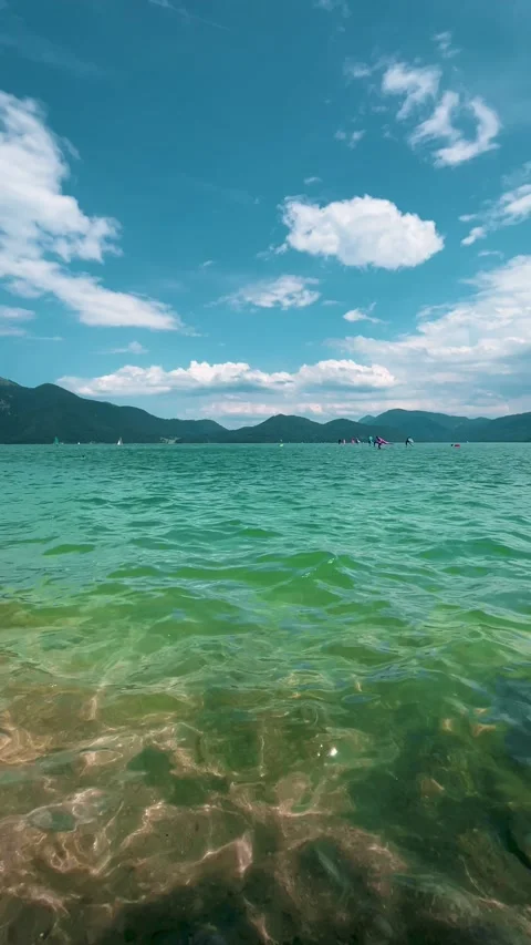Walchensee, Germany, September 3, 2024: Image of lakeside of lake Walchensee  Stock Footage 283563665