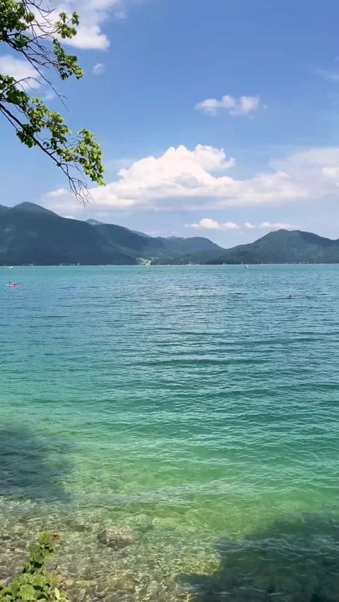 Walchensee, Germany, September 3, 2024: Image of lakeside of lake Walchensee  Stock Footage 283564523