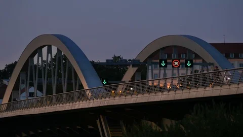Waldschlosschen bridge in Dresden Stock Footage 119279200