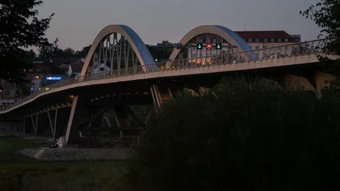 Waldschlosschen bridge in Dresden Stock Footage 119279323