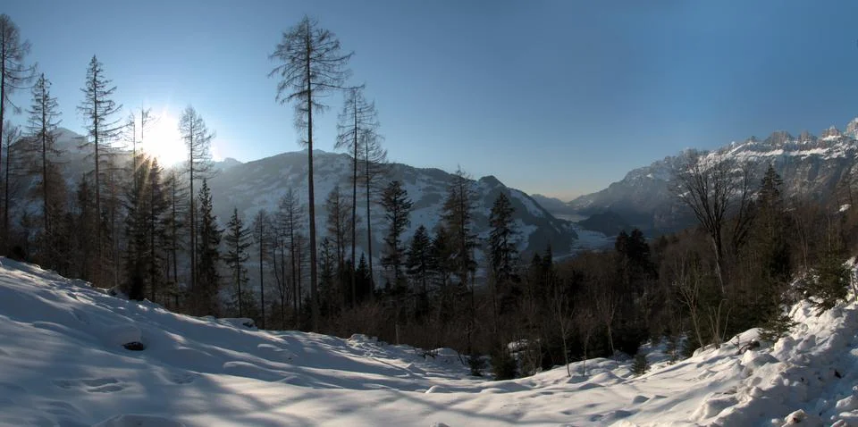 Walensee and Churfirsten Stock Photos