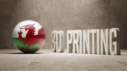 Wales.  3d Printing Concept Stock Illustration