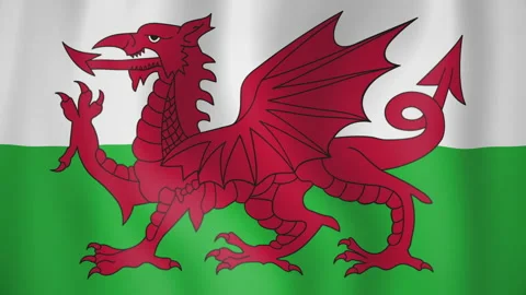 Wales animated flag. Seamless loop. 4K Stock Footage 145473340