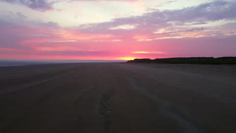 Wales Beach at sunset 1 Stock Footage 232132985