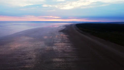 Wales Beach at sunset 2 Stock Footage 232122595