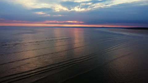 Wales Beach at sunset 7 Stock Footage 232138480