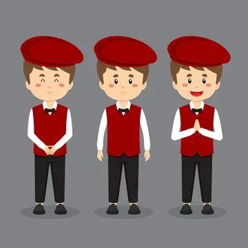 Wales Character with Various Expression Stock Illustration