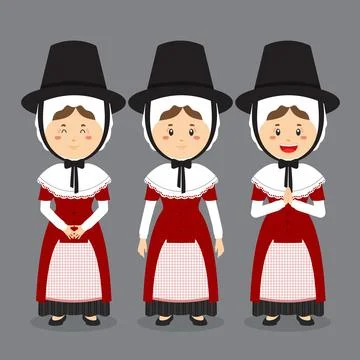 Wales Character with Various Expression Stock Illustration