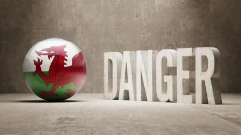 Wales. Danger  Concept Stock Illustration
