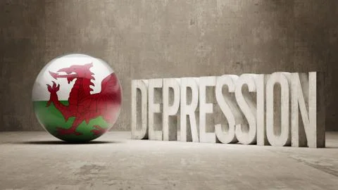 Wales Depression Concept Stock Illustration