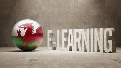 Wales. E-Learning  Concept Illustrazione stock