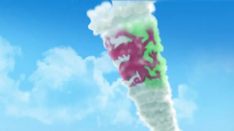 Wales Flag 3D Render Animation Created with Colored Smoke Trails by Aircraft Video stock 332313885