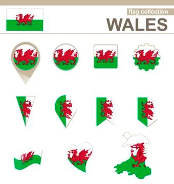 Wales Flag Collection Stock Illustration