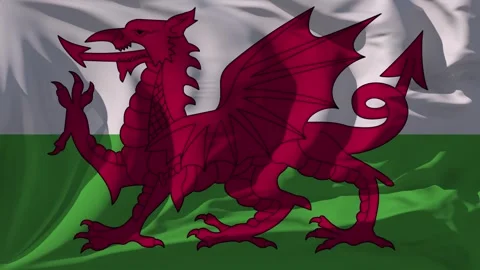 Wales Flag Loop Stock Footage 295744393