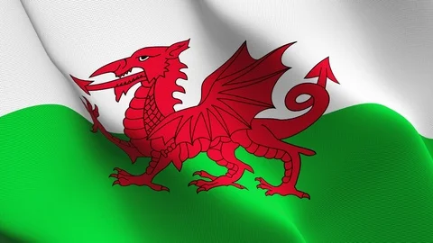 Wales flag loop waving on wind. Stock Footage 119275272
