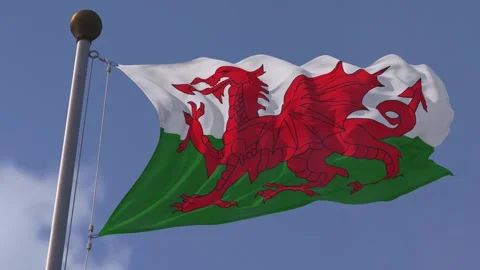 Wales FLAG SLOW MOTION Vídeo Stock 342799884