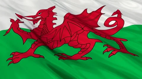 Wales flag waving. Seamless 스톡 동영상 48692660