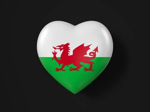 Wales heart flag Stock Illustration