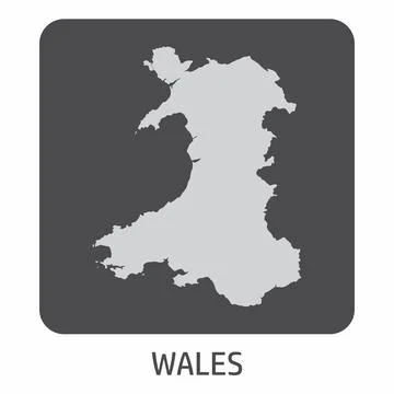 Wales map icon Illustrazione stock