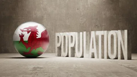 Wales. Population Concept. Stock Illustration