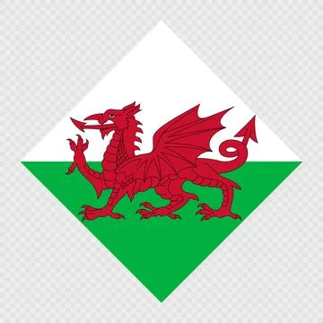 Wales rhombus flag. Vector illustration. Stock Illustration