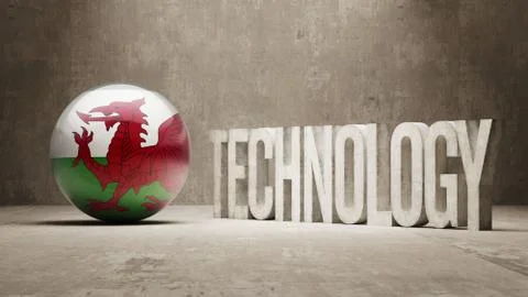 Wales. Technology Concept. Stock Illustration