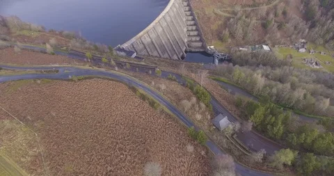 Wales tilt up Dam Stock Footage 114015673