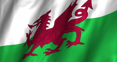 Wales Waving Flag 4K Stock Footage 127893809