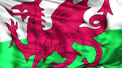Wales Waving Flag Background Stock Footage 204134910