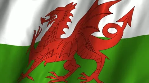 Wales Waving Flag Video stock 12376256