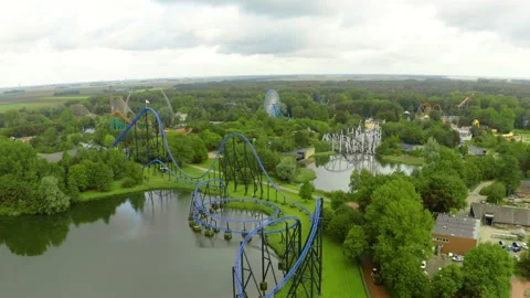 Walibi, Walibi World, Roller Coaster, Theme park, Biddinghuizen Stock Footage 145806892