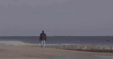 Walk Along the Beach Stock Footage 45801001