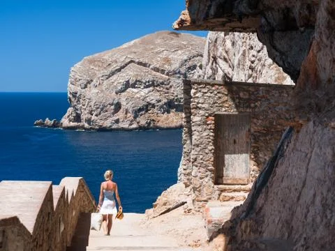 Walk along the cliffs Stock Photos