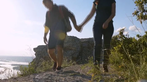 Walk along a mountain path Video stock 72596722