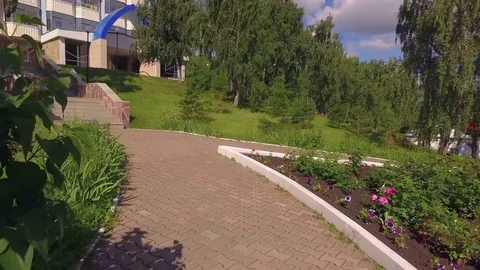 Walk along the paths in the rest house. A beautiful Video stock 83801123
