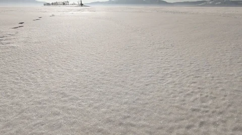 Walk along the river in winter-2 Stock Footage 125233323