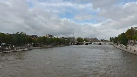 Walk along the seine in paris Stock Footage 286862995