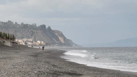Walk along the Sicilian seafront Stock Footage 143455193