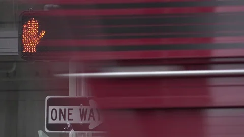 Walk and do not walk crosswalk sign in city street 4k Stock Footage 90100031