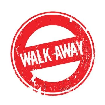 Walk Away rubber stamp Ilustração Stock