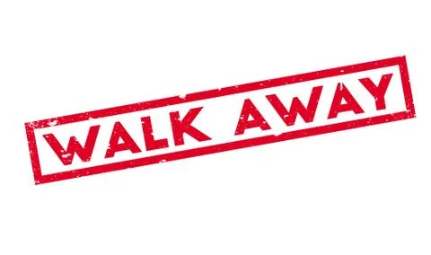 Walk Away rubber stamp Ilustração Stock